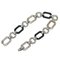 Collar de eslabones de cadena de plástico metálico plateado y negro de Christian Dior, Imagen 3