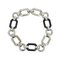 Collar de eslabones de cadena de plástico metálico plateado y negro de Christian Dior, Imagen 1