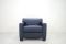 Vintage Swiss DS 17 Dark Blue Leather Armchair from de Sede, Image 1