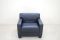 Vintage Swiss DS 17 Dark Blue Leather Armchair from de Sede 3