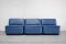 Vintage Modular Blue Leather Sofa, 1979, Image 1