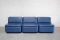 Vintage Modular Blue Leather Sofa, 1979 3
