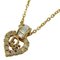 Heart GP Rhinestone Gold Necklace by Christian Dior 1