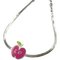 Apple Pink Silver Metal Necklace by Christian Dior 2