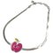 Apple Pink Silver Metal Necklace by Christian Dior 1
