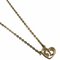 Heart Motif Metal Rhinestone Gold Necklace by Christian Dior 1
