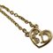 Heart Motif Metal Rhinestone Gold Necklace by Christian Dior 3