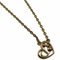 Heart Motif Metal Rhinestone Gold Necklace by Christian Dior 4