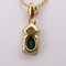 Collar de diamantes de imitación de metal con colgante de piedra en color dorado y verde de Christian Dior, Imagen 3