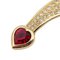 Broche con forma de corazón de diamantes de imitación dorado y rojo de Christian Dior, Imagen 3