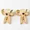 Ribbon Motif Rhinestone Gold Earrings by Christian Dior, Set of 2 5