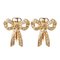 Ribbon Motif Rhinestone Gold Earrings by Christian Dior, Set of 2 1