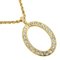 Vintage Circle Gold Plated & Rhinestone Womens Necklace by Christian Dior, Image 1