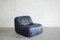 Vintage Lounge Chair in Dark Blue Leather from de Sede 3