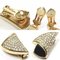Crystal Earrings in Metal/Enamel Gold/Black/Clear by Christian Dior, Set of 2 3