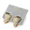 Crystal Earrings in Metal/Enamel Gold/Black/Clear by Christian Dior, Set of 2 1