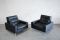 Vintage Black Leather Armchairs from de Sede, 1967, Set of 2 3
