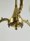 Lampadario Mid-Century a tre luci in ottone e vetro opalino nello stile di Stilnovo, anni '50, Immagine 9