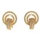 Rhinestone Big Earrings in Gold by Christian Dior, Set of 2 1