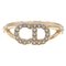 Claire D Lune Gold Metal Crystal Ring by Christian Dior 1