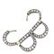 Christian Dior Dior Cd Stud Earrings Rhinestone Plated Gp Ear Accessories Costume Women Men Unisex, Set of 2 3