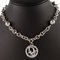 CHRISTIAN DIOR Logo Metal x Fake Pearl Rhinestone Silver Women's Necklace, Image 2