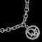 CHRISTIAN DIOR Logo Metal x Fake Pearl Rhinestone Silver Women's Necklace, Image 1