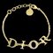 CHRISTIAN DIOR Bracelet Rhinestone Gold Men Women Sparkling Chain A1792 1