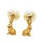 Christian Dior Dior Tribal Earrings Rabbit Metal/Resin Pearl Gold/White, Set of 2, Image 4
