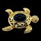 CHRISTIAN DIOR Brooch Turtle Motif Rhinestone Gold Women's IT39E88BDVYJ RM5101D 1