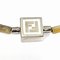 White Gray Stone Ff Logo Chain Bracelet from Fendi 4