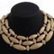 GIVENCHY Choker Necklace Gold x Silver Metal Material Rhinestone Women's 2