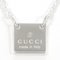 Collana in argento con placca con logo quadrato di Gucci, Immagine 1