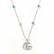 Silberne Doppel-G-Halskette aus Blautopas & Perlmutt von Gucci 1