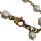 GUCCI Interlocking G Fake Pearl Flower Bracelet Gold Ladies 7