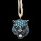 GUCCI Le Marche de Merveille Necklace Au750 k18 Ag925 Topaz Black Spinel Fake Pearl Yellow Gold Silver Pendant Cat Head 1