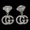 Gucci Boucles d'Oreilles en Diamant Gg Running K18 Or Blanc Dames, Set de 2 1