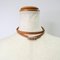Brown Metal, Leather & Silver Api III Choker from Hermes 10