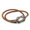 Atame Brown Leather & Metal Bangle from Hermes, Image 1