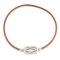 Natural Silver Leather & Metal Bangle from Hermes 1