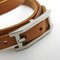 Brown & Silver Leather & Metal Api III Choker Bracelet from Hermes, Image 4