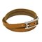 Brown & Silver Leather & Metal Api III Choker Bracelet from Hermes 2