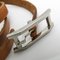 Braunes & silbernes Api III Choker Armband aus Leder & Metall von Hermes 6