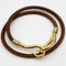 Bracelet with 2 Rows in Leather & Gold from Hermes 1