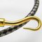 Black, Gold & Gray Leather & Metal Jumbo Braided Choker from Hermes 6