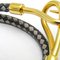 Black, Gold & Gray Leather & Metal Jumbo Braided Choker from Hermes 3