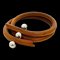 Bracelet Roulette Hill Brown Silver 3 Ball Leather Metal Double Ladies from Hermes 1