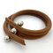 Bracelet Roulette Hill Brown Silver 3 Ball Leather Metal Double Ladies from Hermes 6