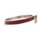 Bangle Bracelet H Cadena Charm Metal/Leather Matte Silver/Dark Red Ladies from Hermes 2