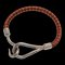 HERMES jumbo leather brown orange silver bracelet 1